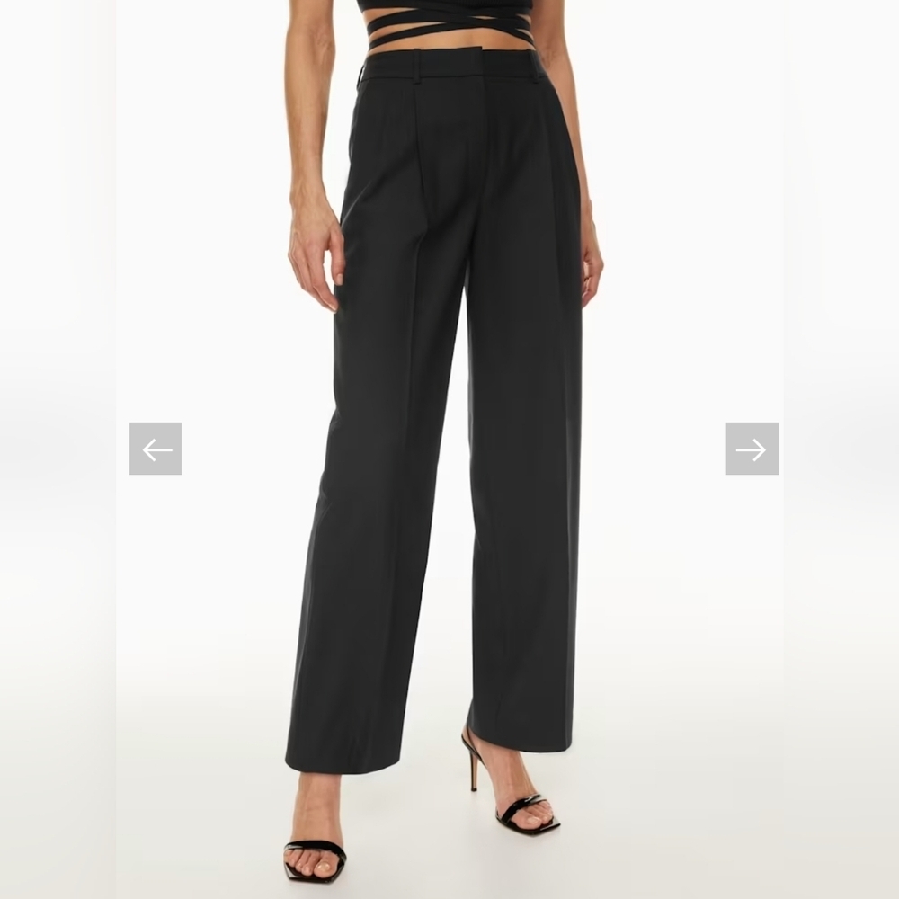 Babaton Black Wide Leg Pleated Trousers Size 00